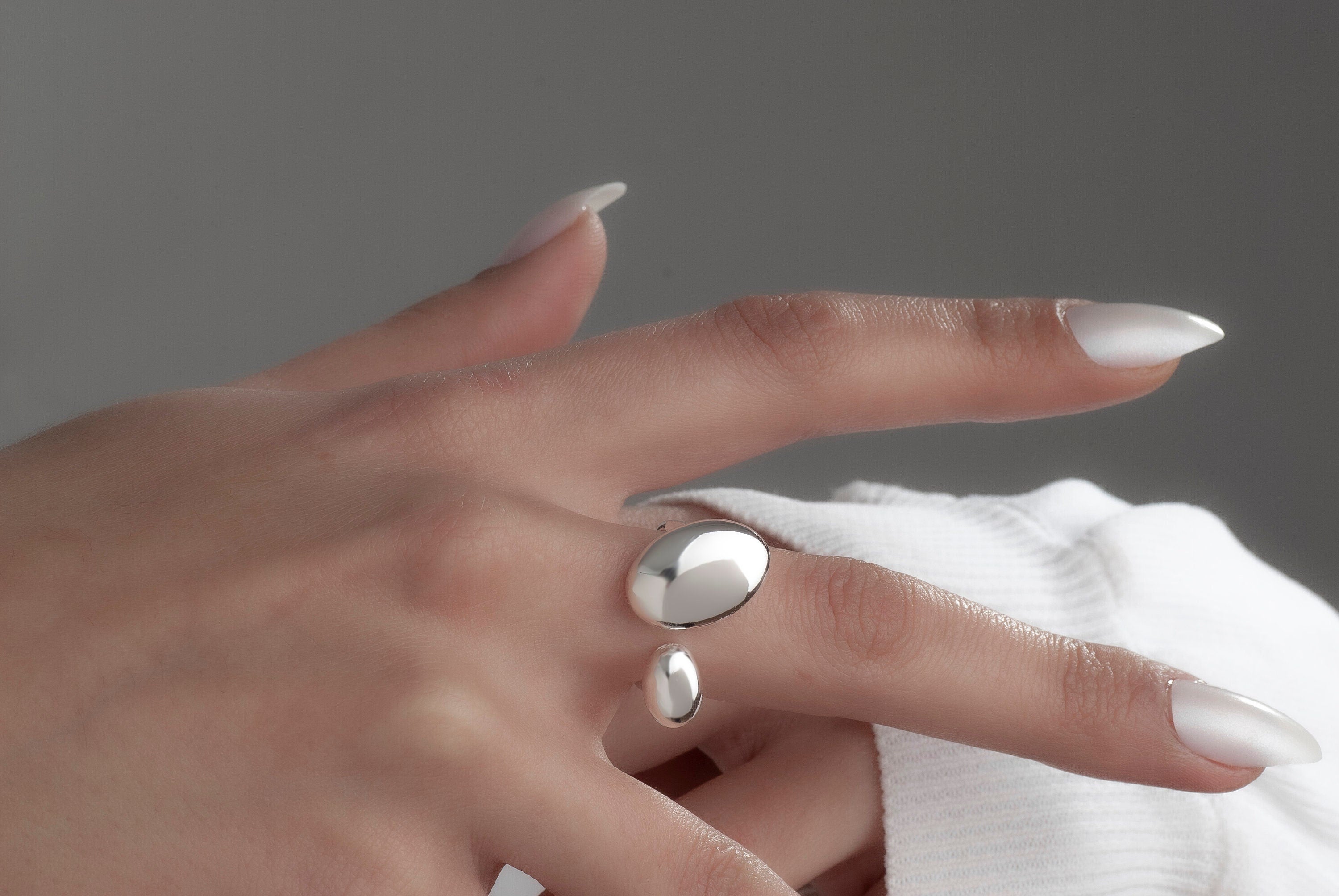 14K Solid Gold Wraparound Ring, Adjustable Ring, Abstract Ring, Chunky Ring, Thumb Ring, Stackable Ring, 925 Silver Ring,Personalized Ring