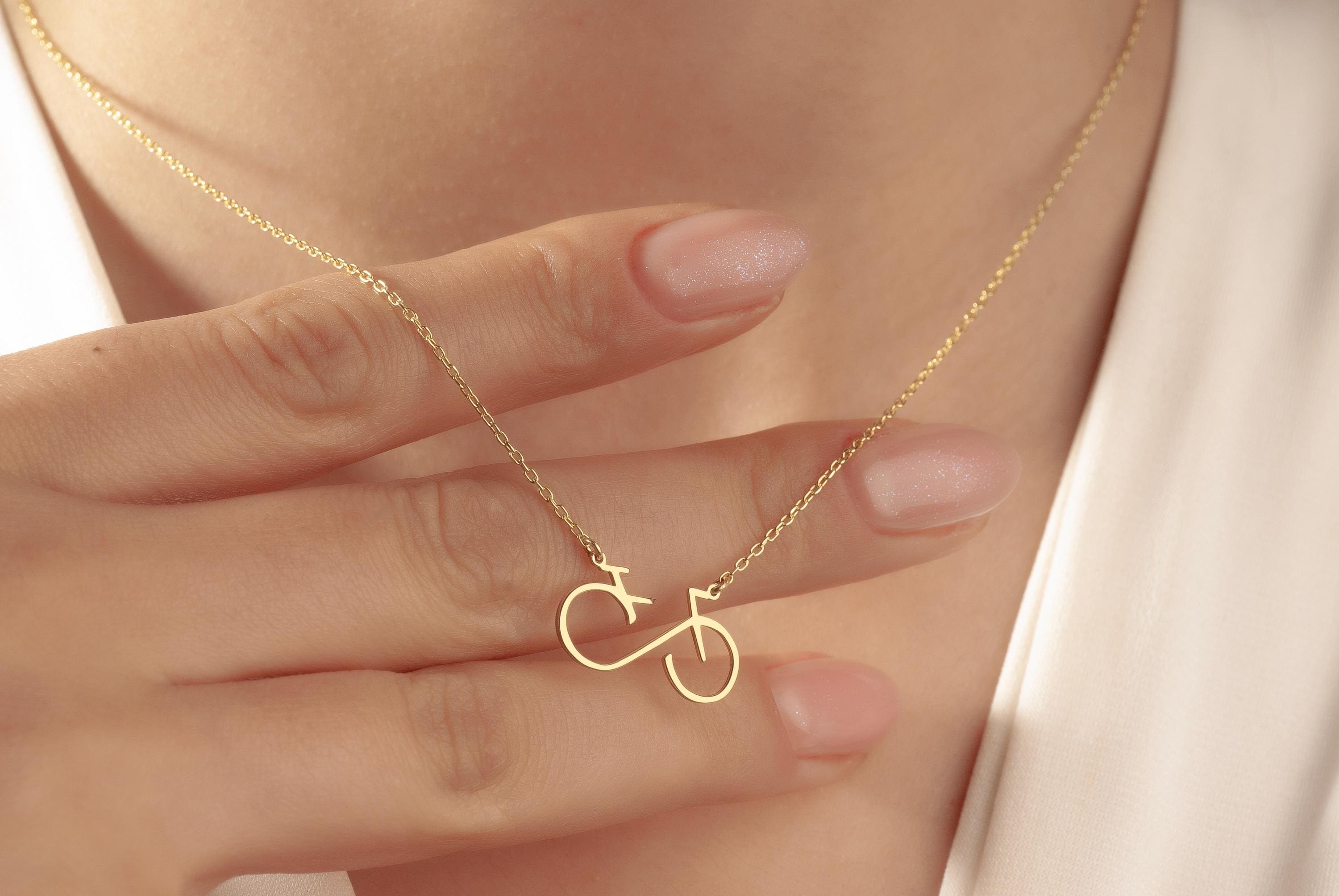 14K Gold Bike Necklace, Bicycle Necklace, Cyclist Necklace, Sports Necklace, Minimal Bike Pendant, Cycling Gift, Bike Lover Gift,Travel Gift