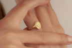 Custom College Class Ring in 14K Solid Gold, Custom School Emblem Class Ring, Handmade College Ring, Senior Year Gift, Custom Crest Jewelry