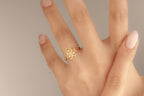 14K Gold Flower of Life Ring, Seed of Life Ring, Sacred Geometry Mandala Band Ring, Gold Yoga Ring, Boho Ring, Spiritual Ring For Her