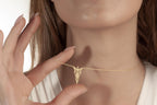 14K Gold Elven Leaf Necklace - Arwen Evenstar Necklace - LOTR Inspired Elven Pendant - Elvish Style Jewelry - Minimalist Fantasy Jewelry