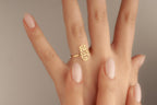 14K Gold Hamsa Ring. Hand of Fatima, Religious Jewelry, Spiritual Good Luck Gift For Her, Protection Amulet Jewelry, Gift For Mom
