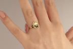 14K Gold College Class Ring, Custom Graduation Ring, School Emblem Signet Ring, Gold Class Ring, College Ring, School Year Ring, Grad Ring