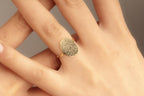 Actual 14K Gold Fingerprint Engraved Ring, Personalized Fingerprint Band, Dog Nose Print Ring, Custom Memorial Jewelry, Christmas Gift