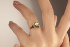 Custom 14K Solid Gold School Emblem Class Ring, Graduation Ring, College Ring, Senior Year Gift, Custom Crest Ring, Engraved Graduatin Gift