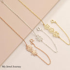 Personalized 14K Gold Birth Flower Bracelet, Birth Flower Family Bracelet, Personalized Gift for Mom, Birth Flowers Jewelry, Birthday Gift