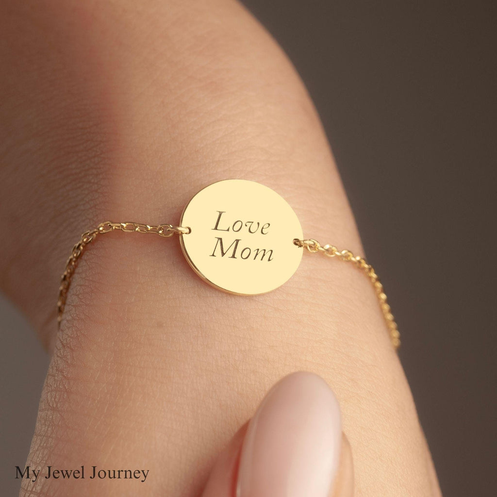 14K Gold Fingerprint Bracelet, Personalized Fingerprint Charm Bracelet, Dad Thumb Print Jewelry, Mom Memorial Jewelry, Remembrance Keepsake