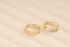 Custom 14K Gold Name Ring, Personalized Band Ring, Roman Numerals Ring, Gold Jewelry Gift Her, Personalized Christmas Gift, Gift For Mom