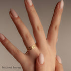Custom 14K Gold Roman Numerals Ring, Anniversary Band Ring, Name Ring, Band Ring for Her, Custom Engraved Ring for Anniversary, Date Ring