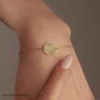 14K Gold Fingerprint Bracelet, Personalized Fingerprint Charm Bracelet, Dad Thumb Print Jewelry, Mom Memorial Jewelry, Remembrance Keepsake