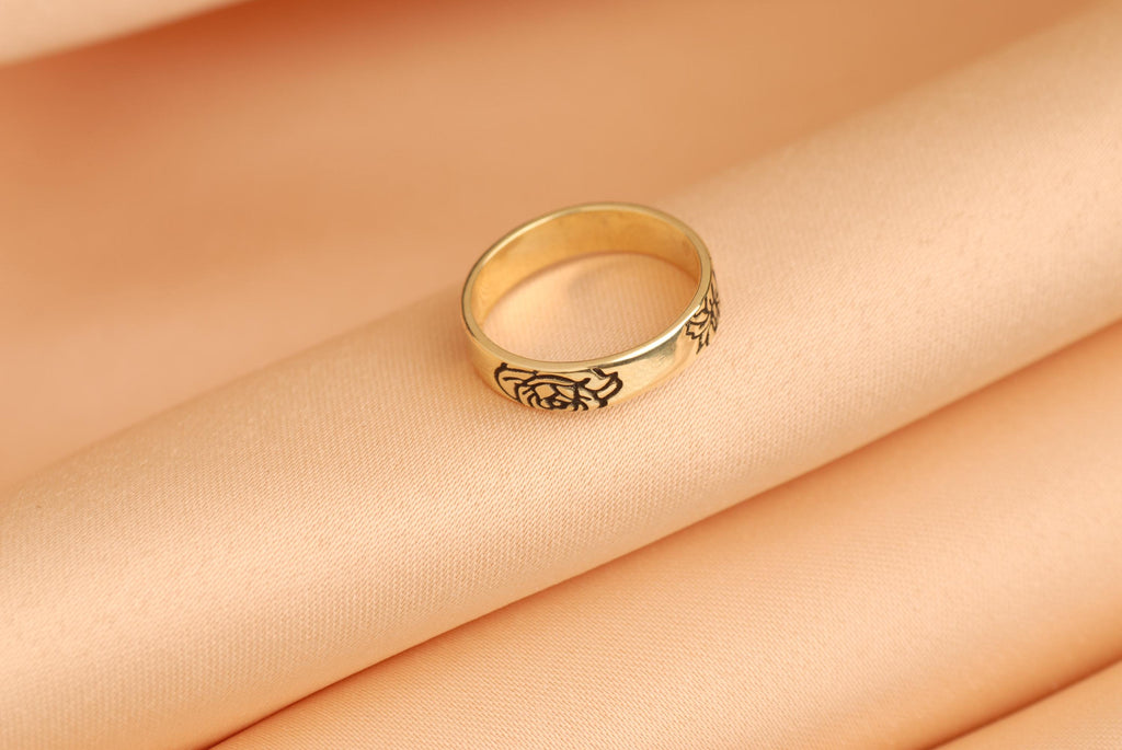 14K Gold Birthflower Ring, Personalized Family Flowers Ring, Birth Flower Ring, Personalized Floral Bouquet Ring, Mom/Grandma Gift