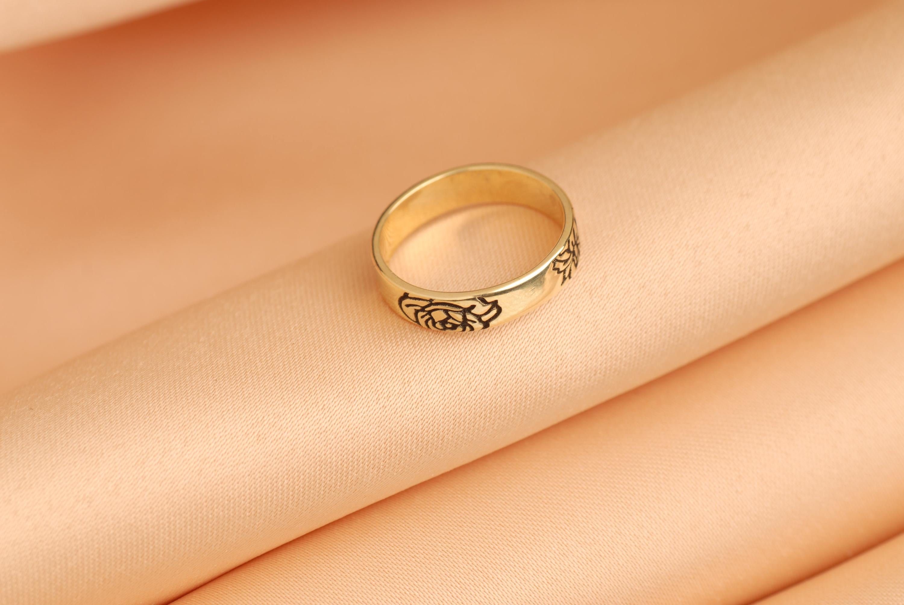 14K Gold Birthflower Ring, Personalized Family Flowers Ring, Birth Flower Ring, Personalized Floral Bouquet Ring, Mom/Grandma Gift