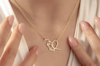 Heart necklace personalized with the word Love