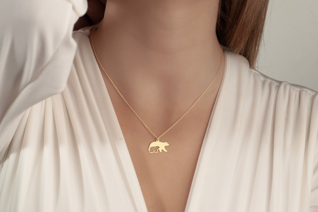Jovelle Fine Jewelry 14K Gold Mama Bear Necklace gift packaging