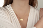 Solid 8K 10K and 14K gold Mama Bear Necklace options