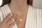 Brass sterling silver and solid gold Mama Bear Necklace materials