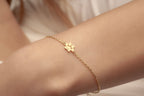 Solid gold personalized paw print bracelet
