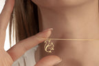 Dainty squirrel necklace in solid 14K yellow gold