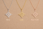 Celtic knot necklace in rose gold, White gold